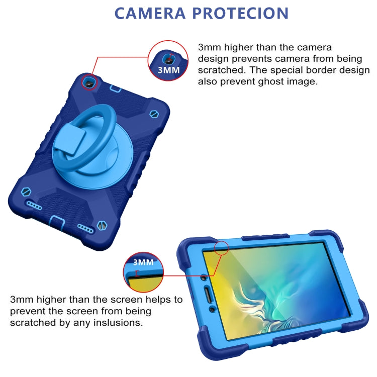 For Samsung Galaxy Tab A 8.0 (2019) T290 / T295 Shockproof Colorful Silicone + PC Protective Case with Holder & Shoulder Strap & Pen Slot