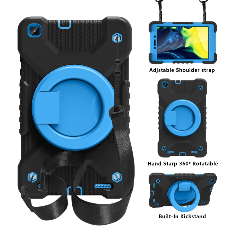 For Samsung Galaxy Tab A 8.0 (2019) T290 / T295 Shockproof Colorful Silicone + PC Protective Case with Holder & Shoulder Strap & Pen Slot