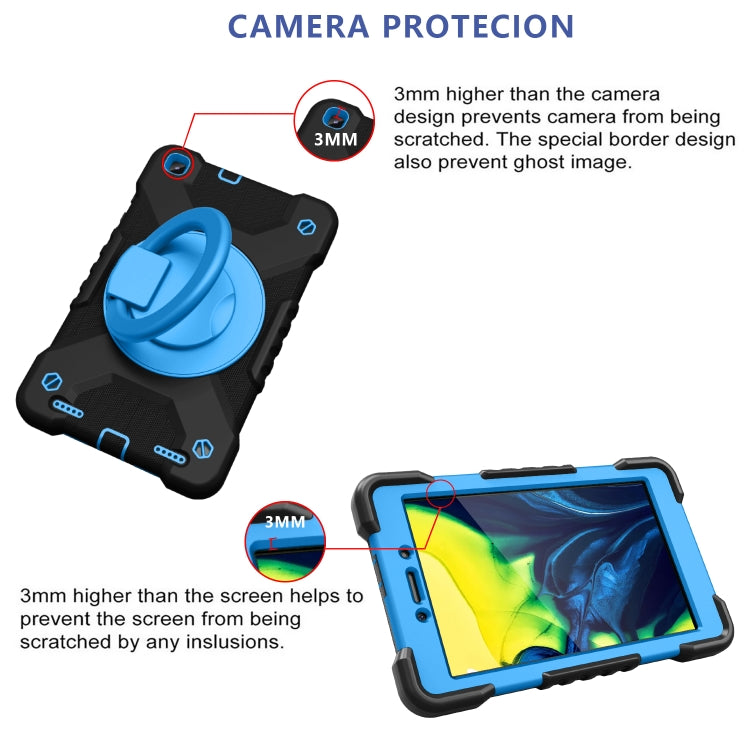 For Samsung Galaxy Tab A 8.0 (2019) T290 / T295 Shockproof Colorful Silicone + PC Protective Case with Holder & Shoulder Strap & Pen Slot
