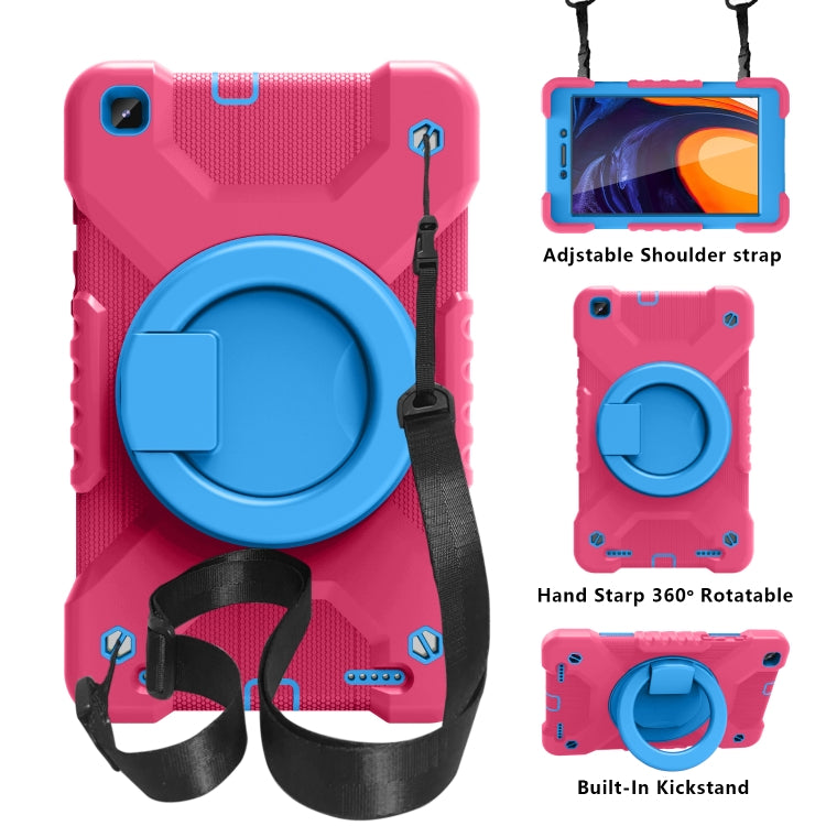 For Samsung Galaxy Tab A 8.0 (2019) T290 / T295 Shockproof Colorful Silicone + PC Protective Case with Holder & Shoulder Strap & Pen Slot