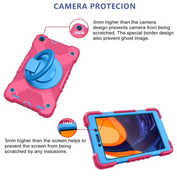 For Samsung Galaxy Tab A 8.0 (2019) T290 / T295 Shockproof Colorful Silicone + PC Protective Case with Holder & Shoulder Strap & Pen Slot