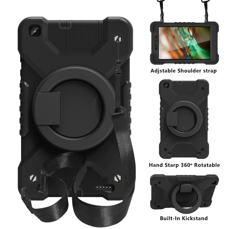 For Samsung Galaxy Tab A 8.0 (2019) T290 / T295 Shockproof Colorful Silicone + PC Protective Case with Holder & Shoulder Strap & Pen Slot