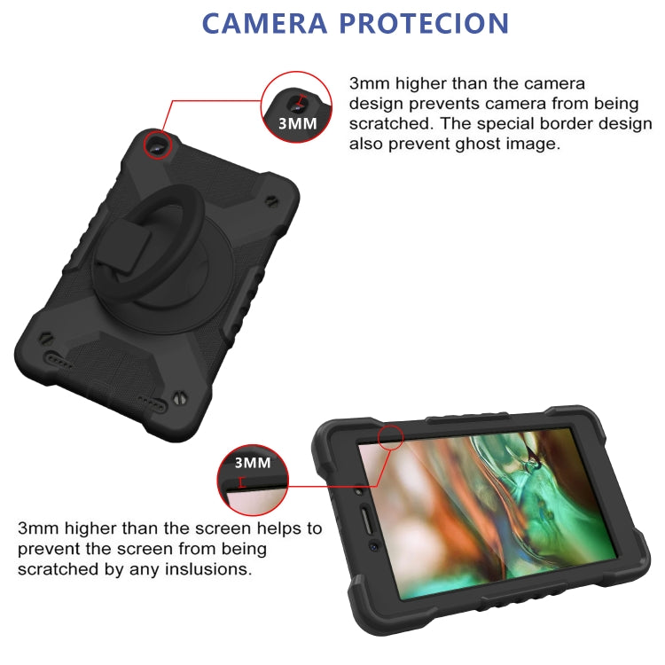 For Samsung Galaxy Tab A 8.0 (2019) T290 / T295 Shockproof Colorful Silicone + PC Protective Case with Holder & Shoulder Strap & Pen Slot