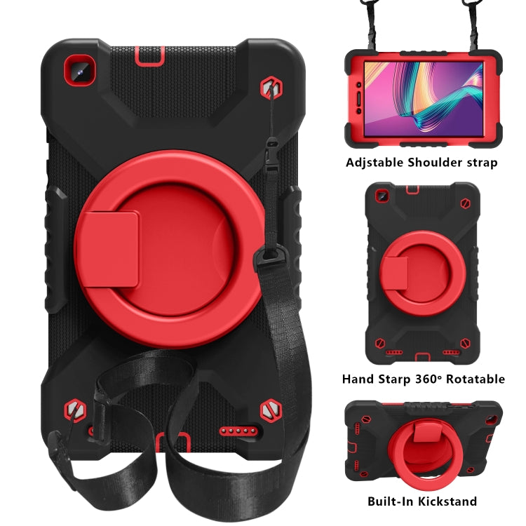 For Samsung Galaxy Tab A 8.0 (2019) T290 / T295 Shockproof Colorful Silicone + PC Protective Case with Holder & Shoulder Strap & Pen Slot