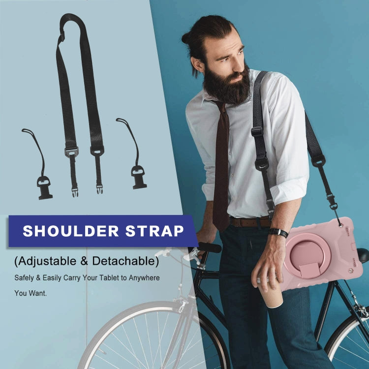 For Samsung Galaxy Tab A 8.0 (2019) T290 / T295 Shockproof Colorful Silicone + PC Protective Case with Holder & Shoulder Strap & Pen Slot