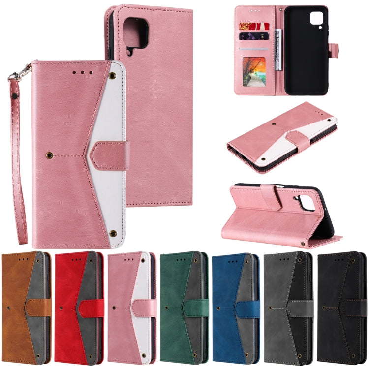 For Samsung Galaxy A12 5G Stitching Calf Texture Horizontal Flip Leather Case with Holder & Card Slots & Wallet