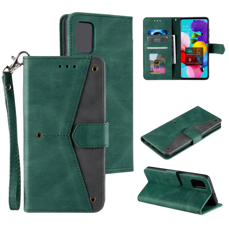 For Samsung Galaxy A52 5G / 4G Stitching Calf Texture Horizontal Flip Leather Case with Holder & Card Slots & Wallet