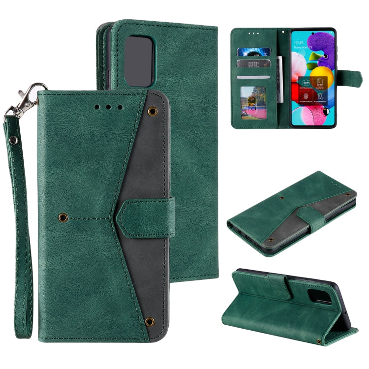 For Samsung Galaxy A72 5G / 4G Stitching Calf Texture Horizontal Flip Leather Case with Holder & Card Slots & Wallet