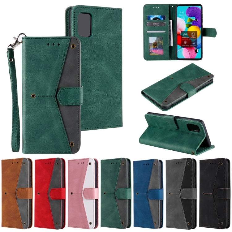 For Samsung Galaxy A72 5G / 4G Stitching Calf Texture Horizontal Flip Leather Case with Holder & Card Slots & Wallet