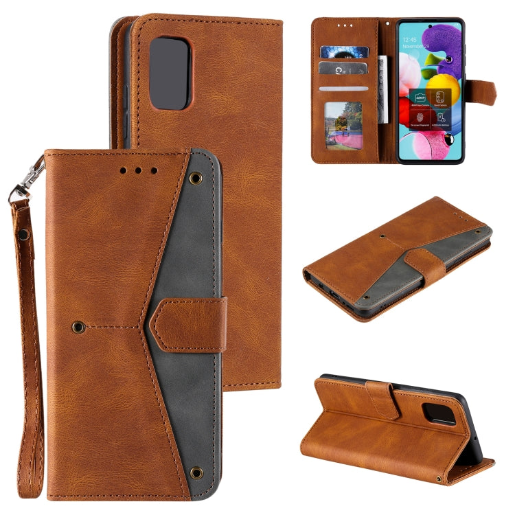 For Samsung Galaxy A72 5G / 4G Stitching Calf Texture Horizontal Flip Leather Case with Holder & Card Slots & Wallet