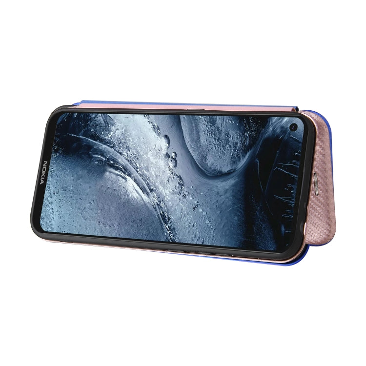 For Nokia 7.3 Carbon Fiber Texture Horizontal Flip TPU + PC + PU Leather Case with Card Slot