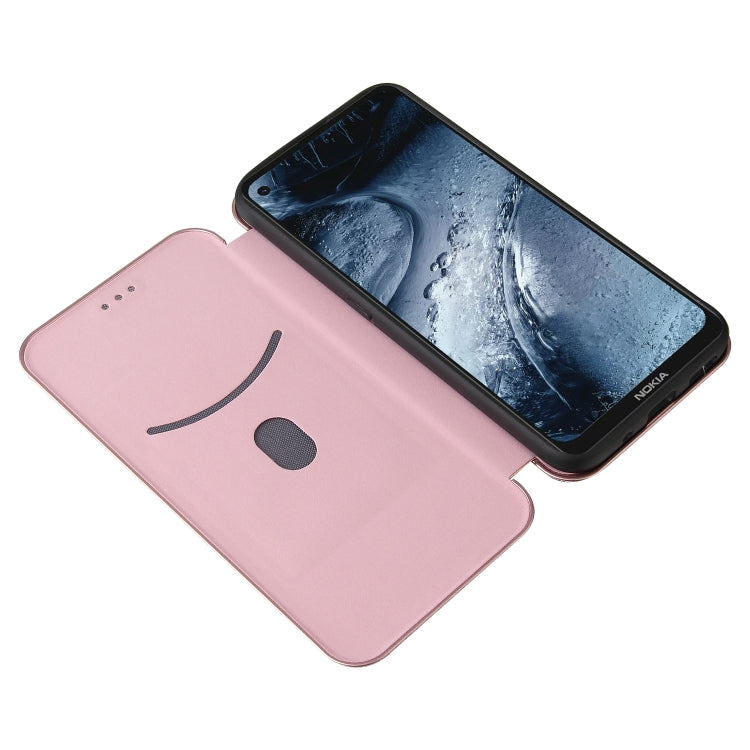 For Nokia 7.3 Carbon Fiber Texture Horizontal Flip TPU + PC + PU Leather Case with Card Slot