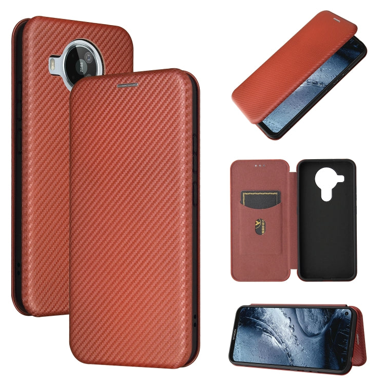 For Nokia 7.3 Carbon Fiber Texture Horizontal Flip TPU + PC + PU Leather Case with Card Slot