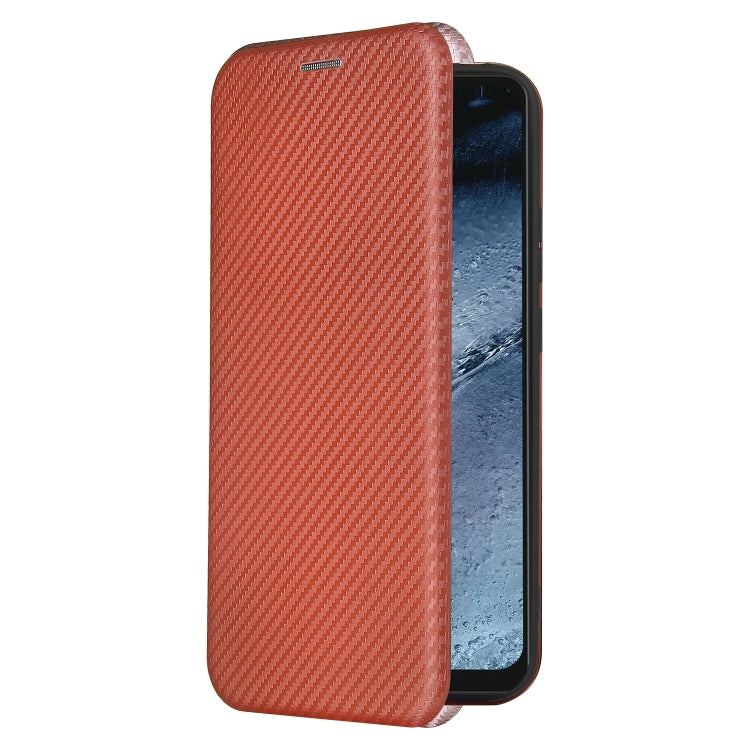 For Nokia 7.3 Carbon Fiber Texture Horizontal Flip TPU + PC + PU Leather Case with Card Slot