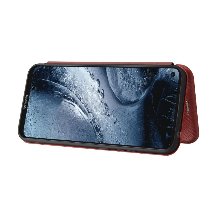 For Nokia 7.3 Carbon Fiber Texture Horizontal Flip TPU + PC + PU Leather Case with Card Slot
