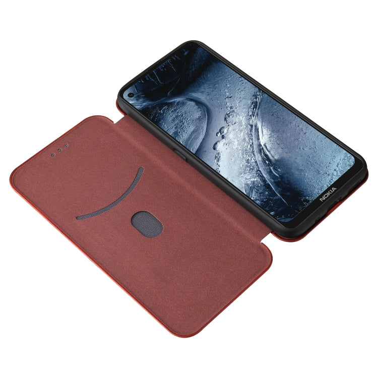 For Nokia 7.3 Carbon Fiber Texture Horizontal Flip TPU + PC + PU Leather Case with Card Slot