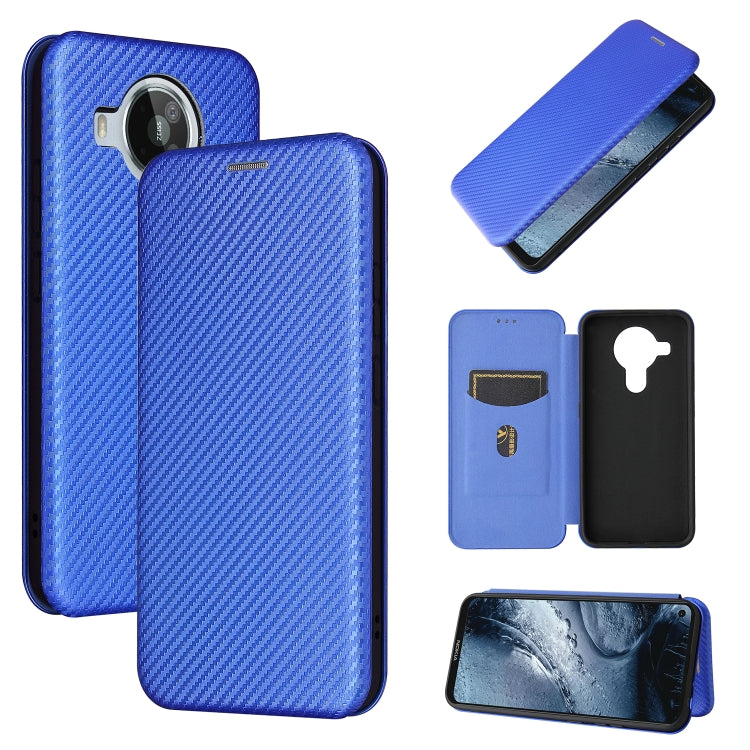 For Nokia 7.3 Carbon Fiber Texture Horizontal Flip TPU + PC + PU Leather Case with Card Slot