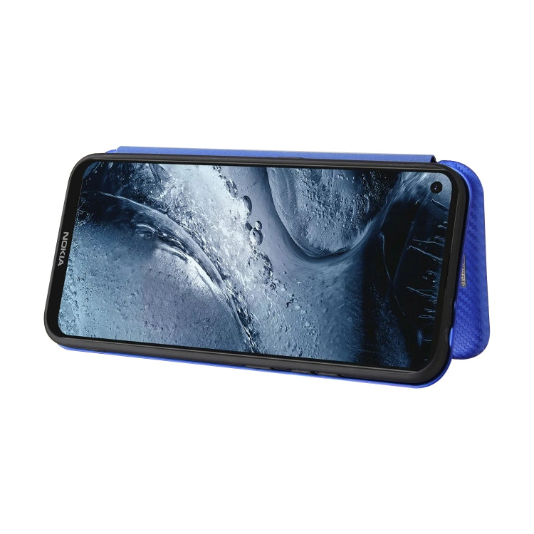 For Nokia 7.3 Carbon Fiber Texture Horizontal Flip TPU + PC + PU Leather Case with Card Slot