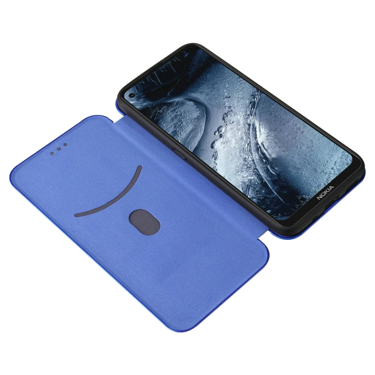 For Nokia 7.3 Carbon Fiber Texture Horizontal Flip TPU + PC + PU Leather Case with Card Slot