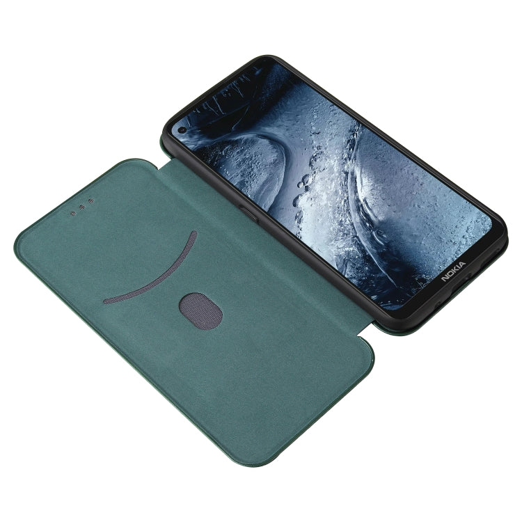 For Nokia 7.3 Carbon Fiber Texture Horizontal Flip TPU + PC + PU Leather Case with Card Slot