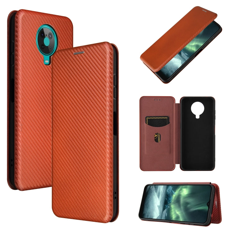 For Nokia 6.3 Carbon Fiber Texture Horizontal Flip TPU + PC + PU Leather Case with Card Slot
