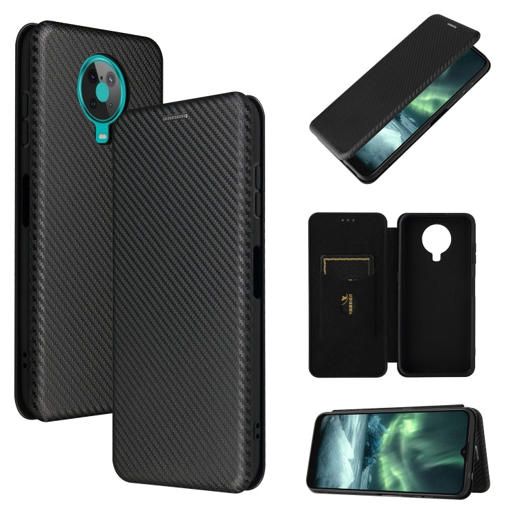 For Nokia 6.3 Carbon Fiber Texture Horizontal Flip TPU + PC + PU Leather Case with Card Slot