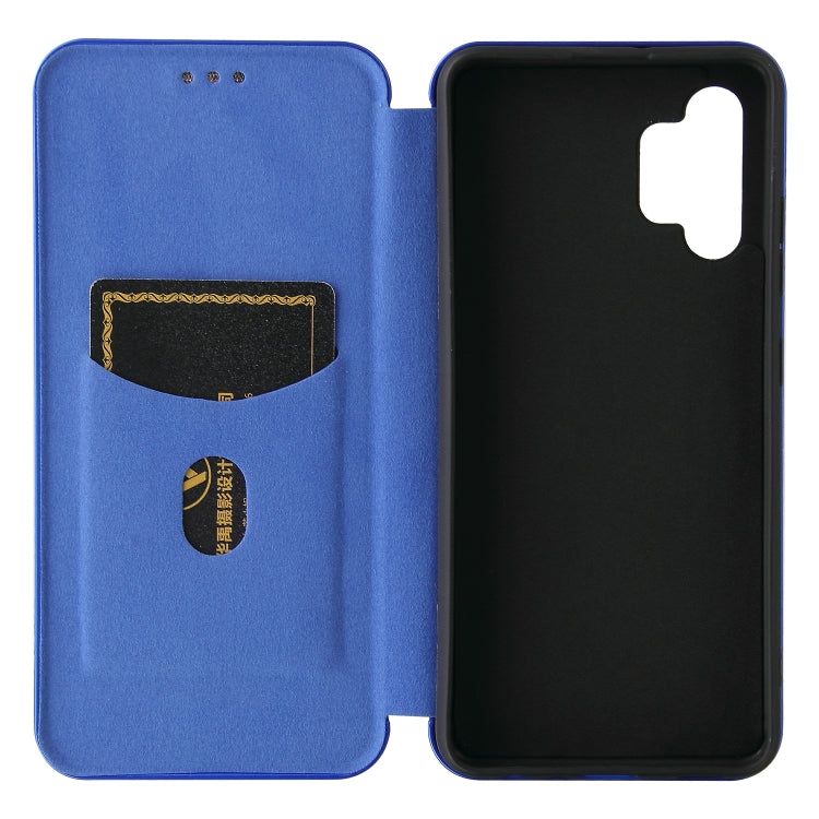 For Samsung Galaxy A32 4G Carbon Fiber Texture Horizontal Flip TPU + PC + PU Leather Case with Card Slot