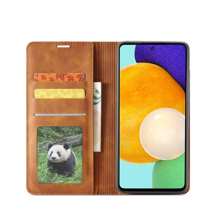 For Samsung Galaxy A52 5G / 4G Forwenw Dream Series Oil Edge Strong Magnetism Horizontal Flip Leather Case with Holder & Card Slots & Wallet & Photo Frame