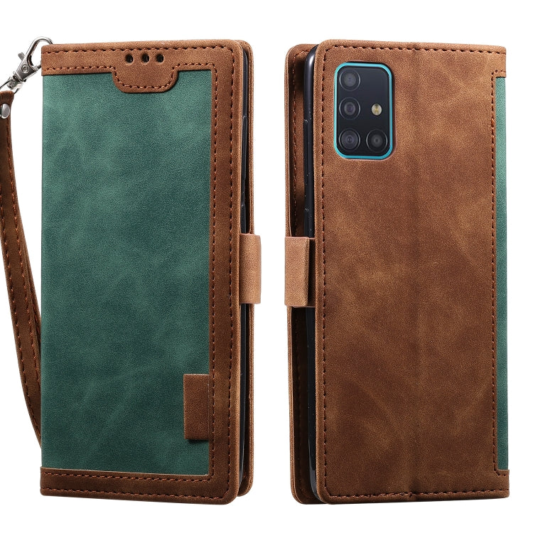 For Samsung Galaxy A52 5G / 4G Retro Splicing Horizontal Flip Leather Case with Card Slots & Holder & Wallet