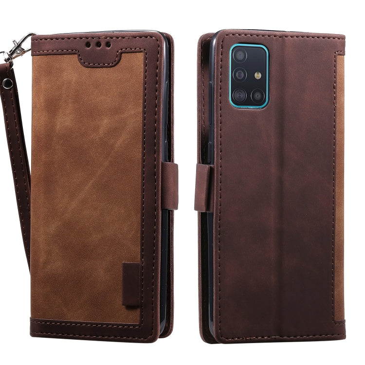 For Samsung Galaxy A72 5G / 4G Retro Splicing Horizontal Flip Leather Case with Card Slots & Holder & Wallet