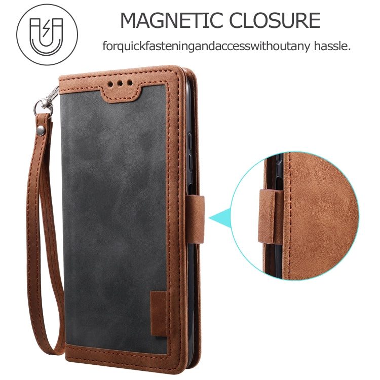 For Samsung Galaxy A12 5G Retro Splicing Horizontal Flip Leather Case with Card Slots & Holder & Wallet