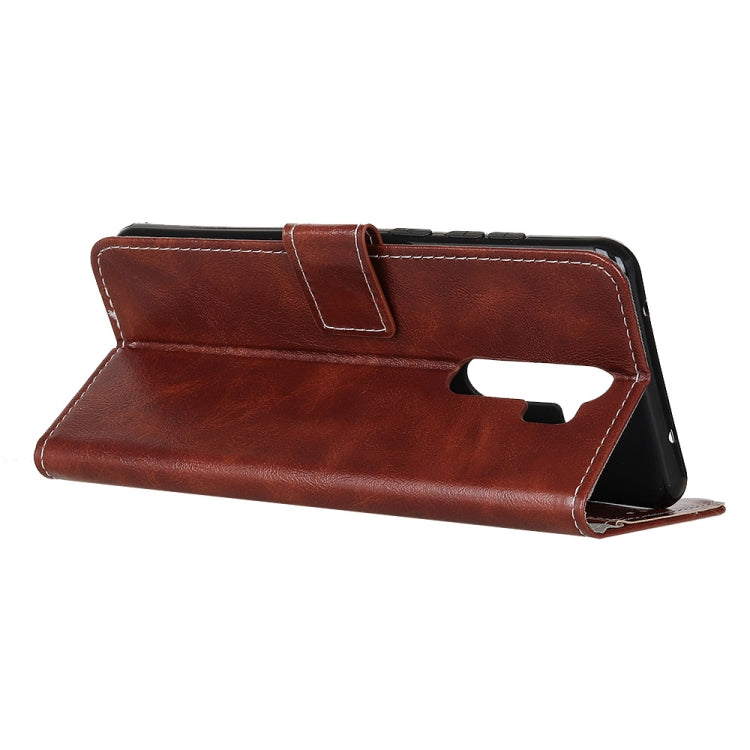 For OPPO A9 (2020) Retro Crazy Horse Texture Horizontal Flip Leather Case with Holder & Card Slots & Photo Frame & Wallet
