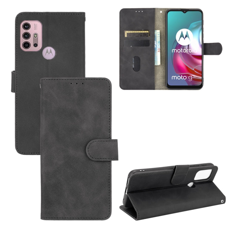 For Motorola Moto G30 / G10 Solid Color Skin Feel Magnetic Buckle Horizontal Flip Calf Texture PU Leather Case with Holder & Card Slots & Wallet