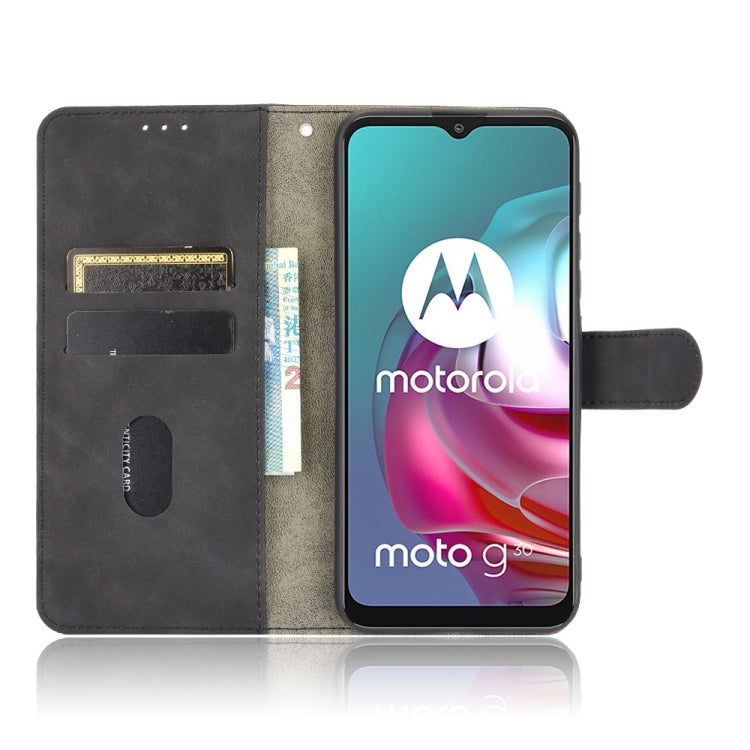 For Motorola Moto G30 / G10 Solid Color Skin Feel Magnetic Buckle Horizontal Flip Calf Texture PU Leather Case with Holder & Card Slots & Wallet
