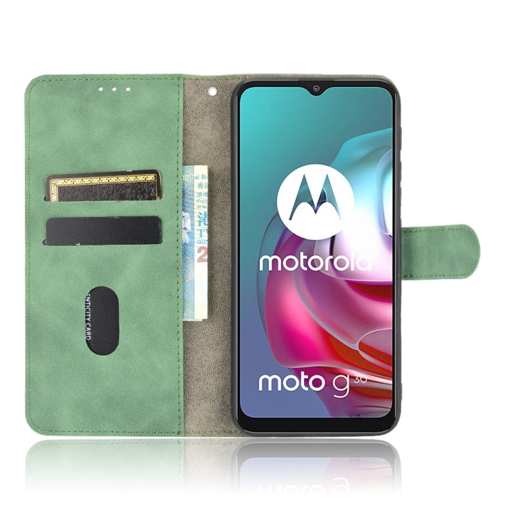 For Motorola Moto G30 / G10 Solid Color Skin Feel Magnetic Buckle Horizontal Flip Calf Texture PU Leather Case with Holder & Card Slots & Wallet