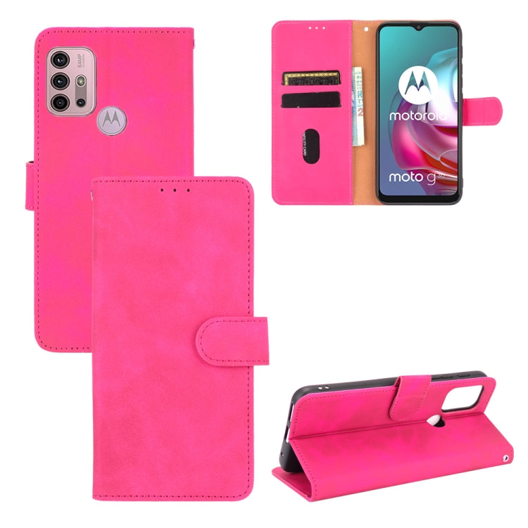 For Motorola Moto G30 / G10 Solid Color Skin Feel Magnetic Buckle Horizontal Flip Calf Texture PU Leather Case with Holder & Card Slots & Wallet