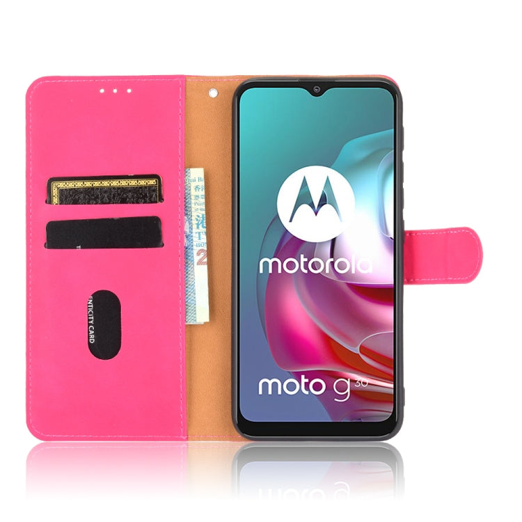 For Motorola Moto G30 / G10 Solid Color Skin Feel Magnetic Buckle Horizontal Flip Calf Texture PU Leather Case with Holder & Card Slots & Wallet