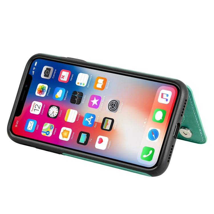 For iPhone X / XS Flower Embossing Pattern Shockproof Protective Case with Holder & Card Slots & Photo Frame