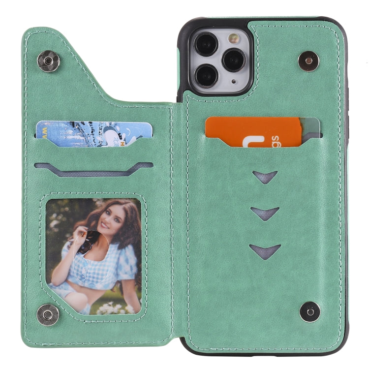 For iPhone 11 Pro Max Flower Embossing Pattern Shockproof Protective Case with Holder & Card Slots & Photo Frame