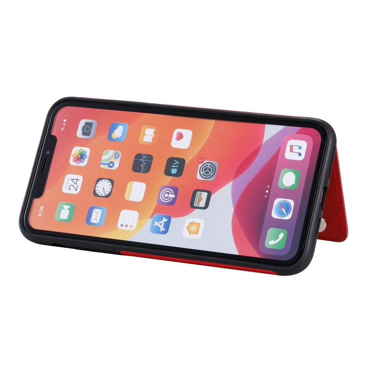 For iPhone 11 Pro Max Flower Embossing Pattern Shockproof Protective Case with Holder & Card Slots & Photo Frame