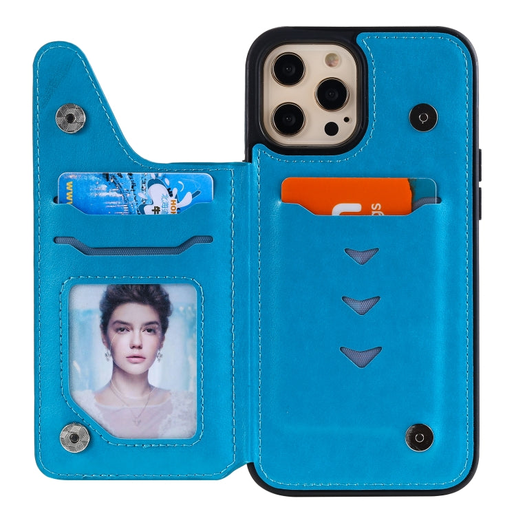For iPhone 12 Pro Max Flower Embossing Pattern Shockproof Protective Case with Holder & Card Slots & Photo Frame
