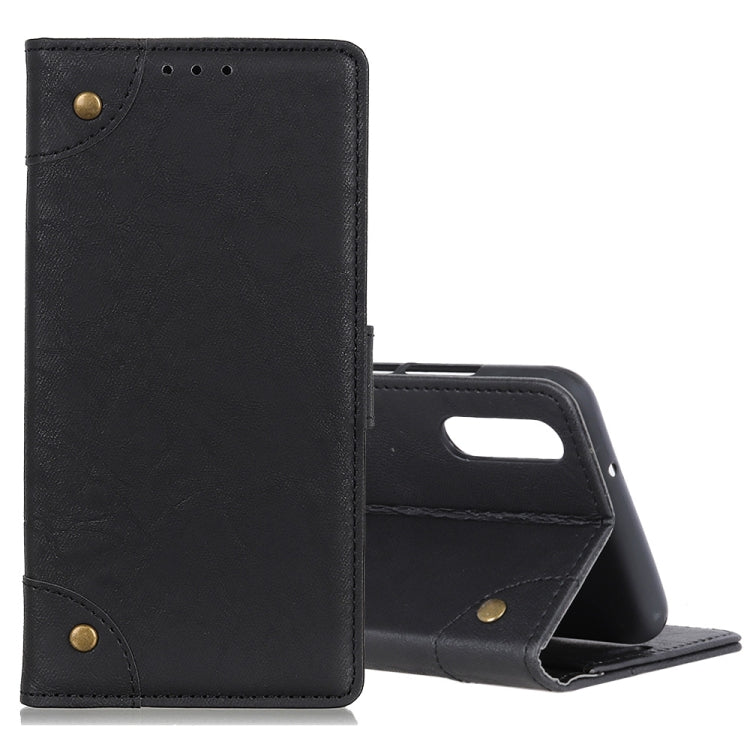 For Galaxy A70s Copper Buckle Retro Crazy Horse Texture Horizontal Flip Leather Case with Holder & Card Slots & Wallet