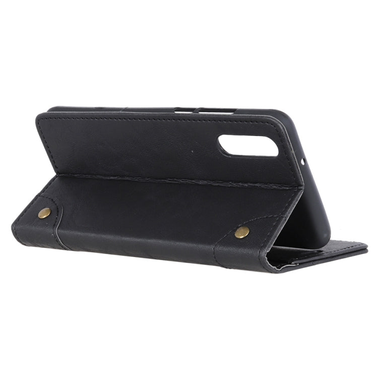 For Galaxy A70s Copper Buckle Retro Crazy Horse Texture Horizontal Flip Leather Case with Holder & Card Slots & Wallet