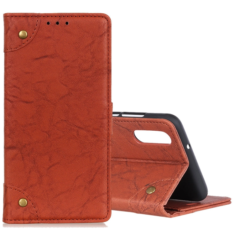 For Galaxy A70s Copper Buckle Retro Crazy Horse Texture Horizontal Flip Leather Case with Holder & Card Slots & Wallet
