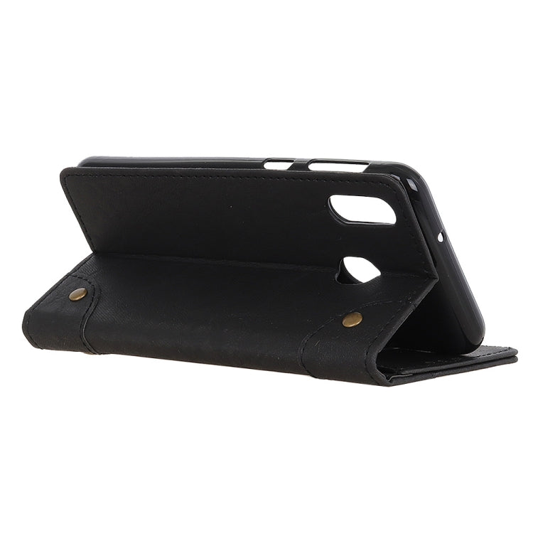 For Galaxy M10s Copper Buckle Retro Crazy Horse Texture Horizontal Flip Leather Case with Holder & Card Slots & Wallet