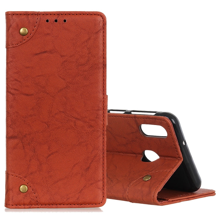 For Galaxy M10s Copper Buckle Retro Crazy Horse Texture Horizontal Flip Leather Case with Holder & Card Slots & Wallet