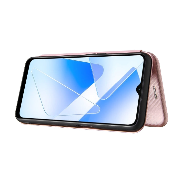 For OPPO A55 5G Carbon Fiber Texture Horizontal Flip TPU + PC + PU Leather Case with Card Slot