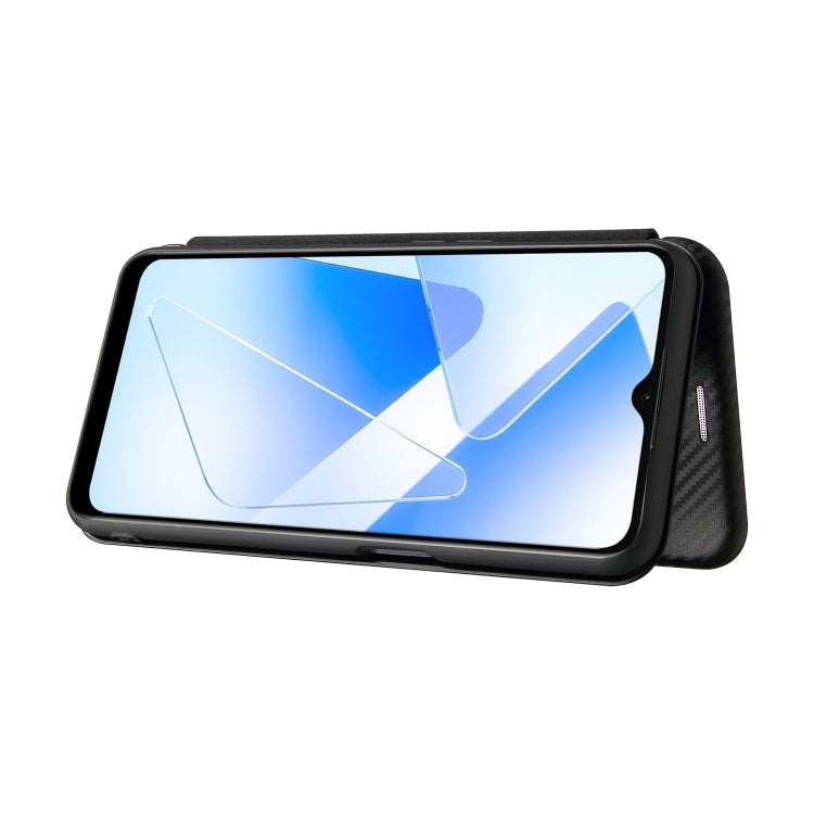 For OPPO A55 5G Carbon Fiber Texture Horizontal Flip TPU + PC + PU Leather Case with Card Slot
