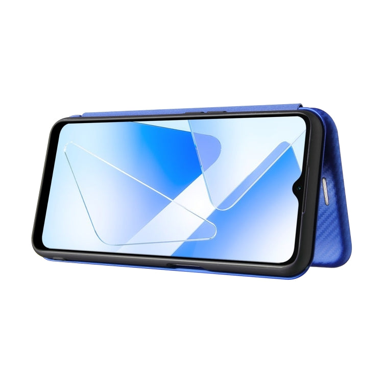 For OPPO A55 5G Carbon Fiber Texture Horizontal Flip TPU + PC + PU Leather Case with Card Slot