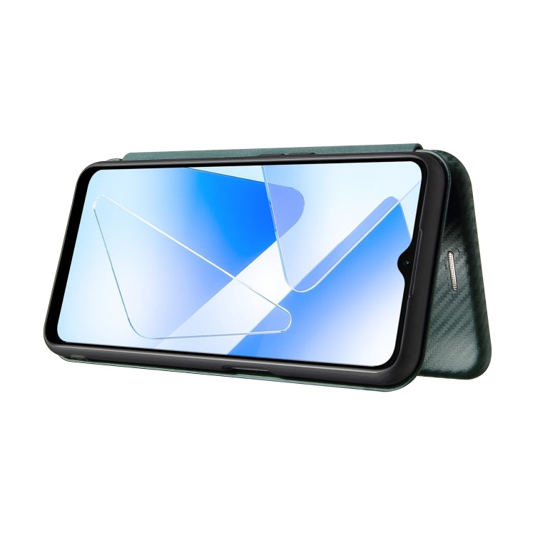 For OPPO A55 5G Carbon Fiber Texture Horizontal Flip TPU + PC + PU Leather Case with Card Slot